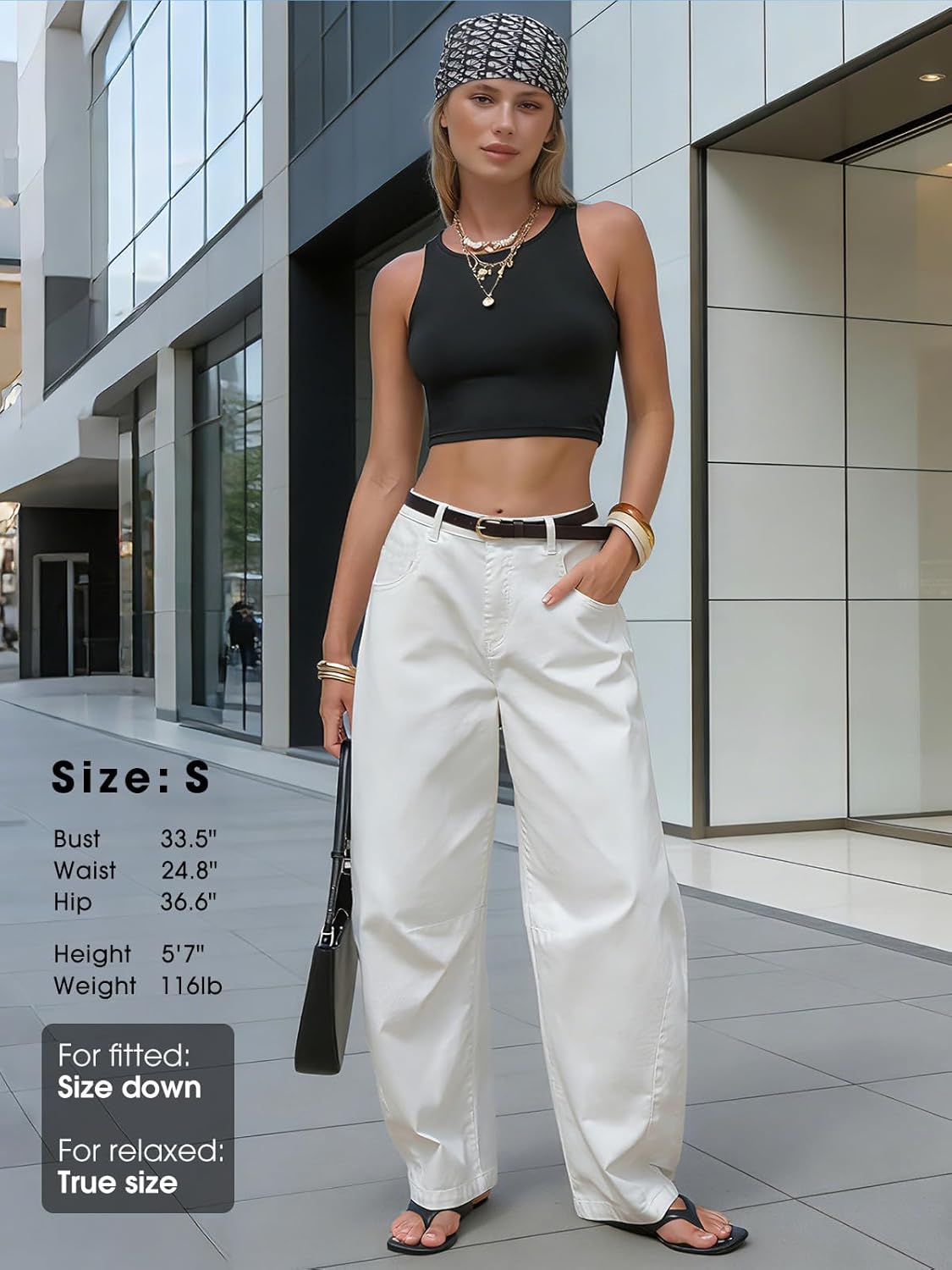 Detalle de EXLURA Women's Barrel Jeans Wide Leg Y2K Boyfriend Denim Pants