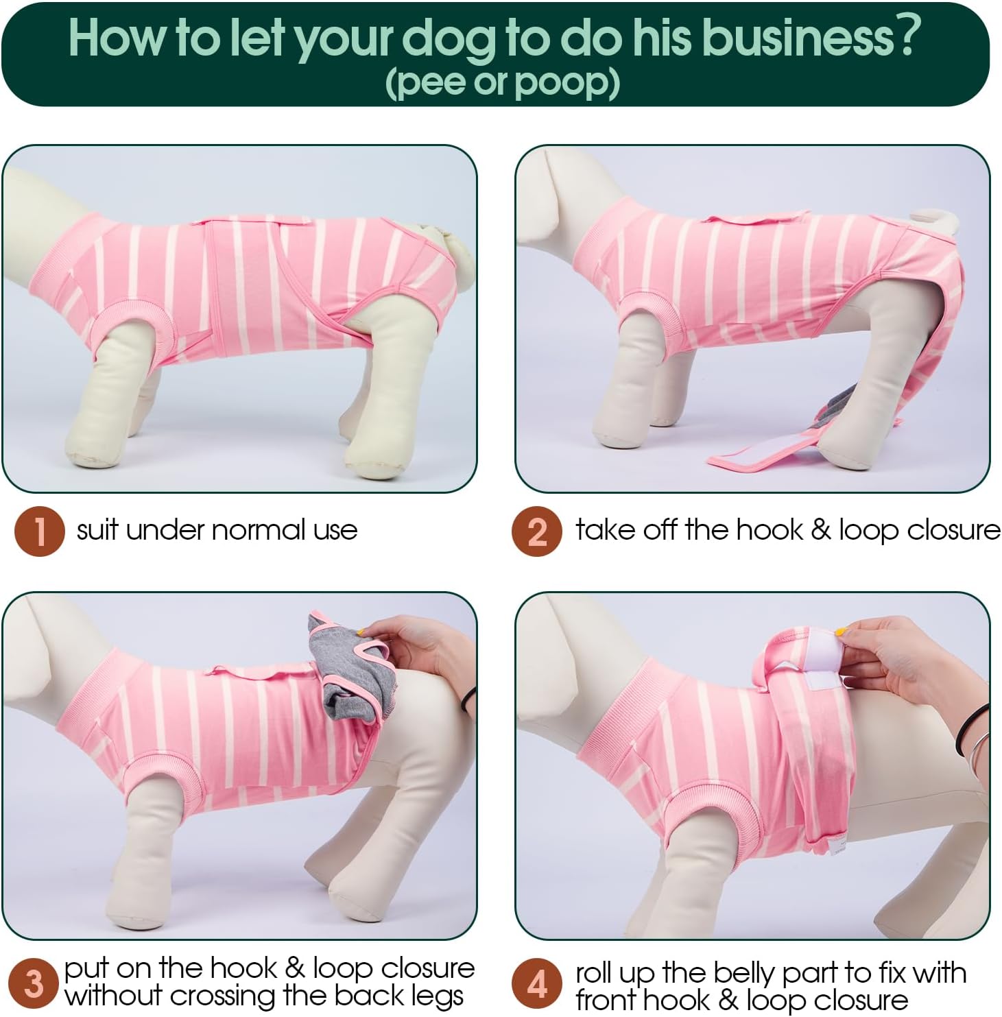 Thumbnail 3 de Kuoser Combinaison de récupération pour chien après chirurgie – tailles XS à XXL