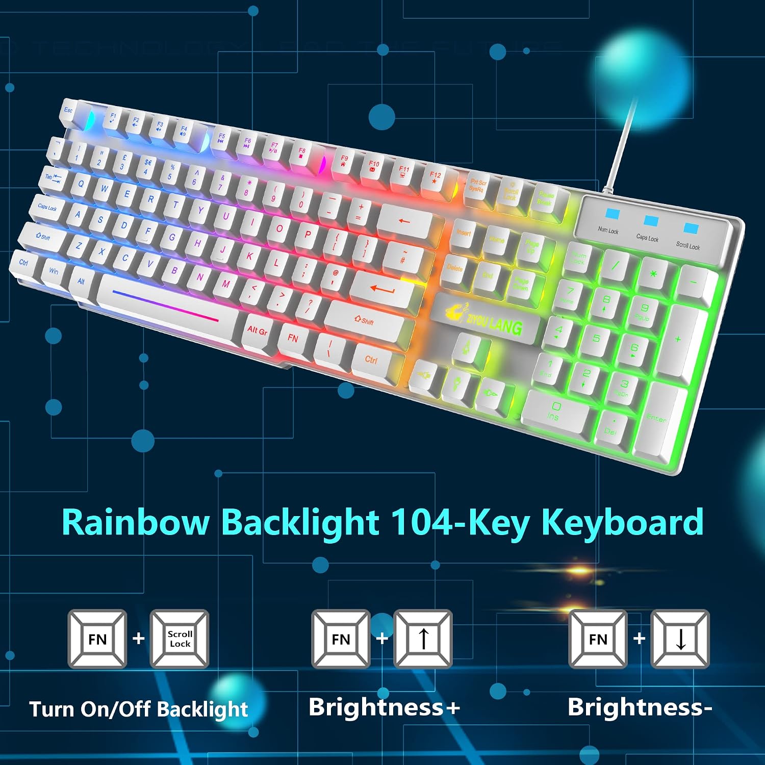Thumbnail 3 de Gaming Keyboard Headset & Mouse Set UK 104 Keys