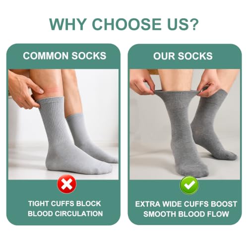Detalle de SockWaddles Diabetic Socks for Men & Women | 6 Pairs, Soft Top, Seamless Toe, Loose Fit (Grey, UK 3-5)