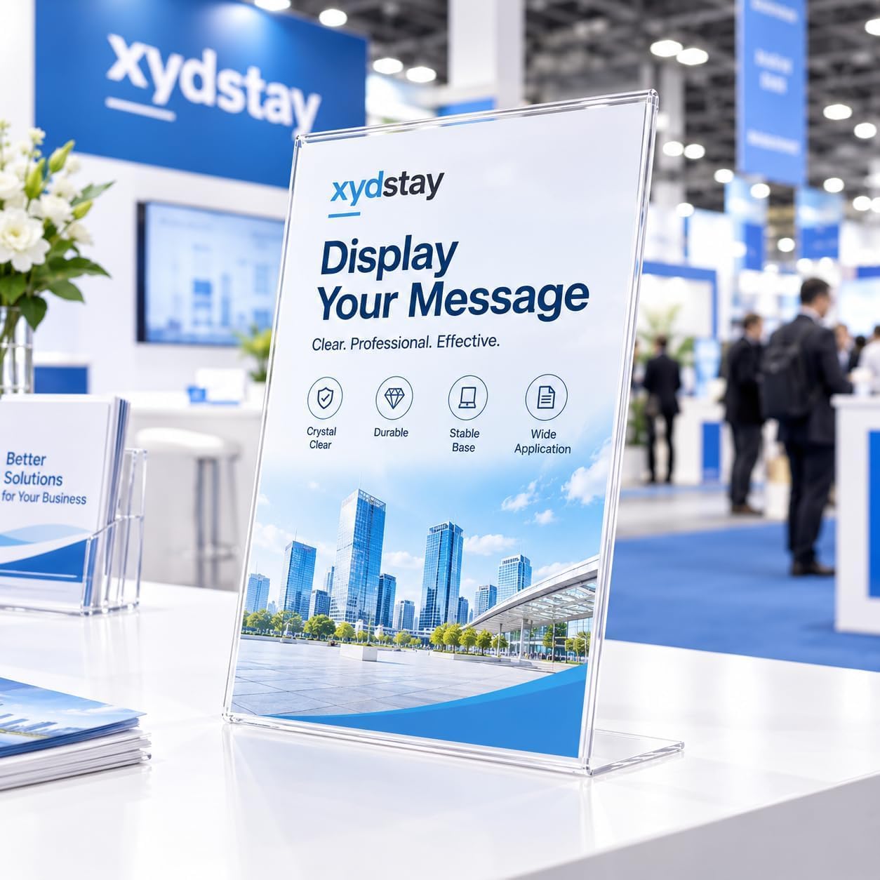 Detalle 2 de xydstay XYD-SH-1 Acrylic Sign Holders, 6-Pack, L-Shaped, Clear, 8.5 x 11 Inches