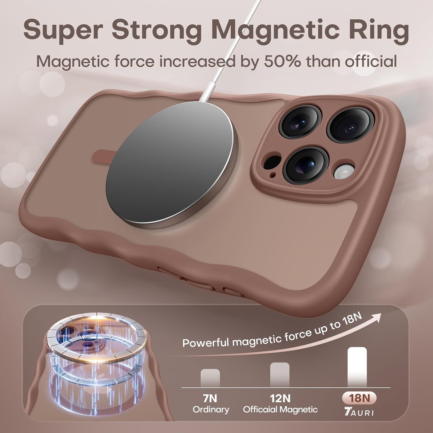 Detalle de TAURI MagSafe iPhone 16 Pro Max case