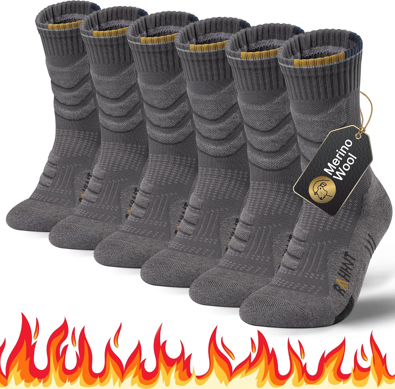 Thumbnail 1 de Merino Wool Thermal Walking Hiking Socks 3 pairs
