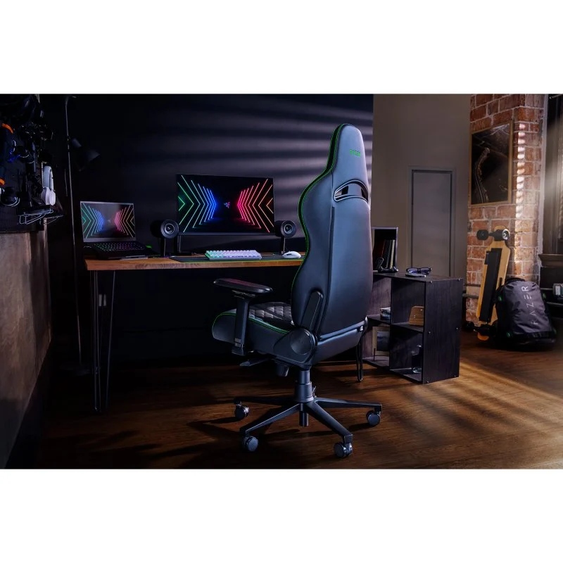 Detalle de Razer Enki Silla Gaming Negra y Verde