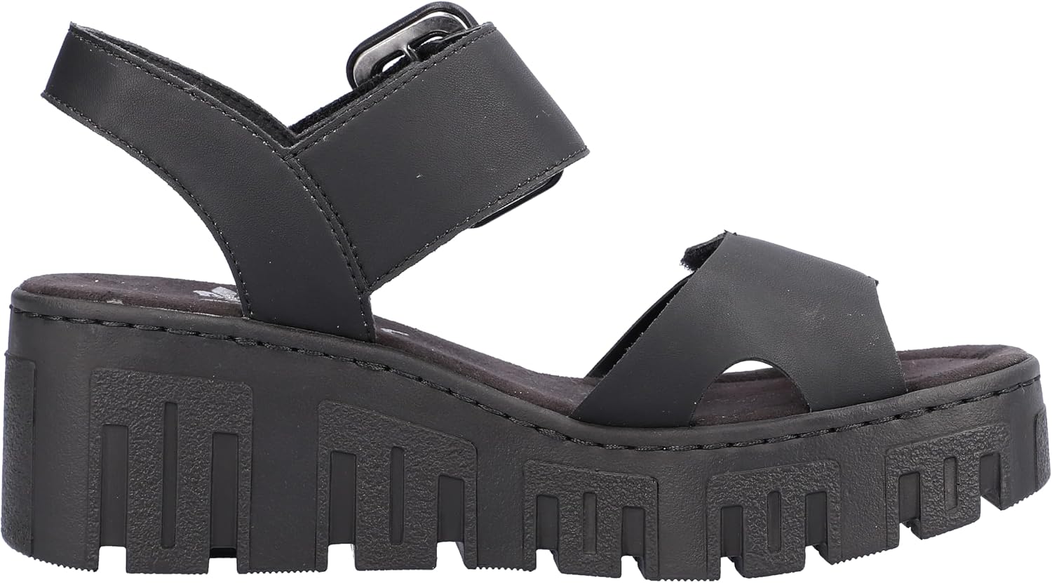 Detalle 2 de Rieker Damen 68050 Sandale – Bequeme Keilabsatz-Sandale aus Synthetik (Mittlere Weite)