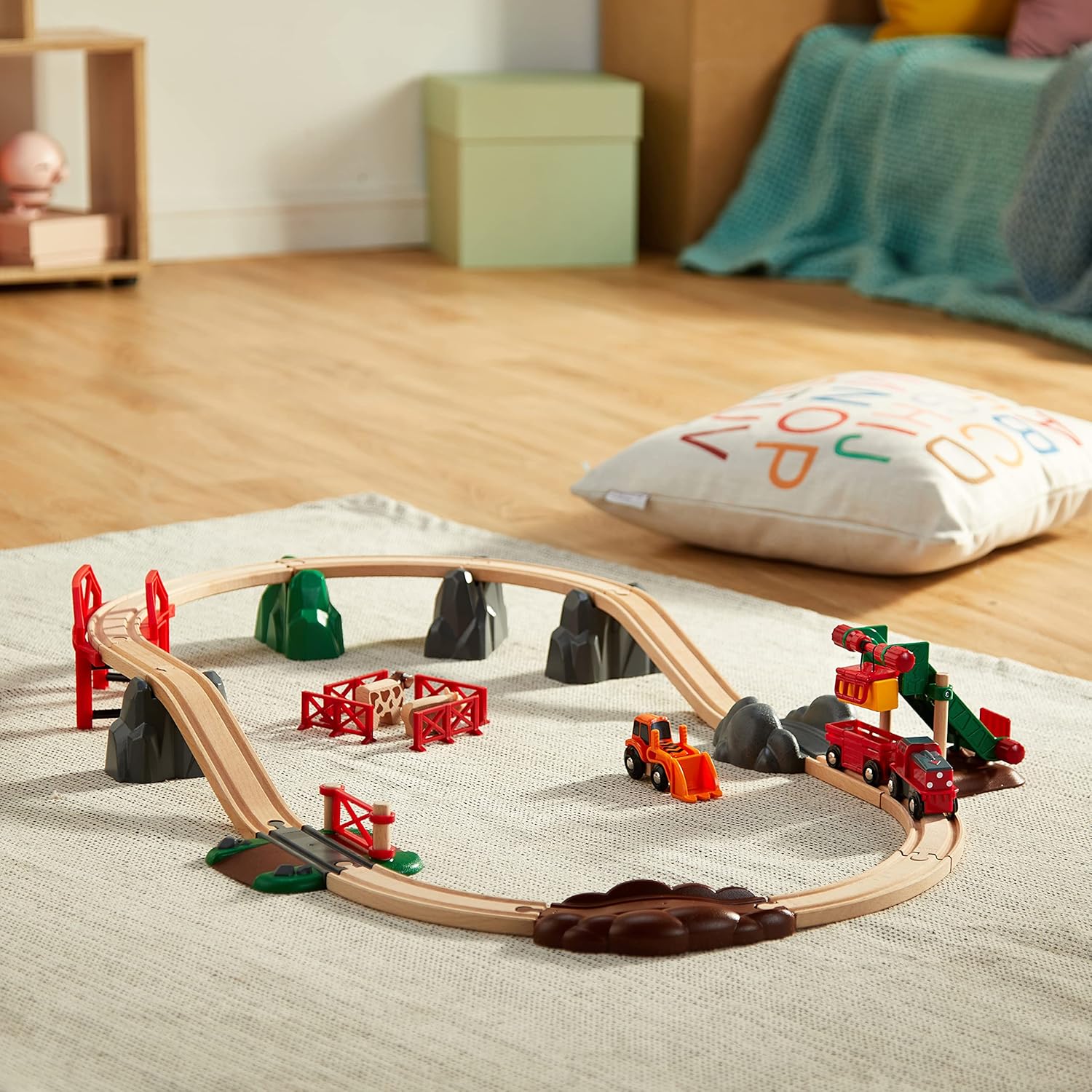 Thumbnail 1 de Brio World - Circuit de la Ferme et Locomotive à pile (33984) – Coffret bois 30 pièces