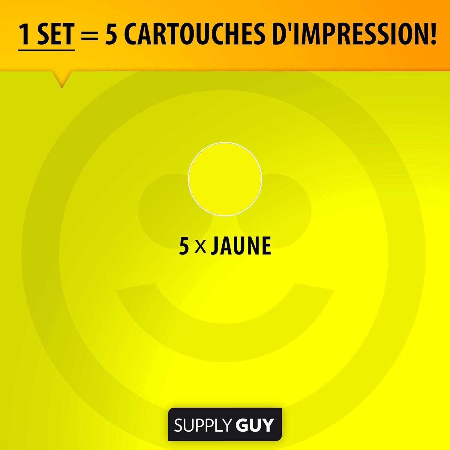 Thumbnail 2 de Supply Guy lot de 5 cartouches d’encre jaune compatibles Canon CLI-521 (avec puce)