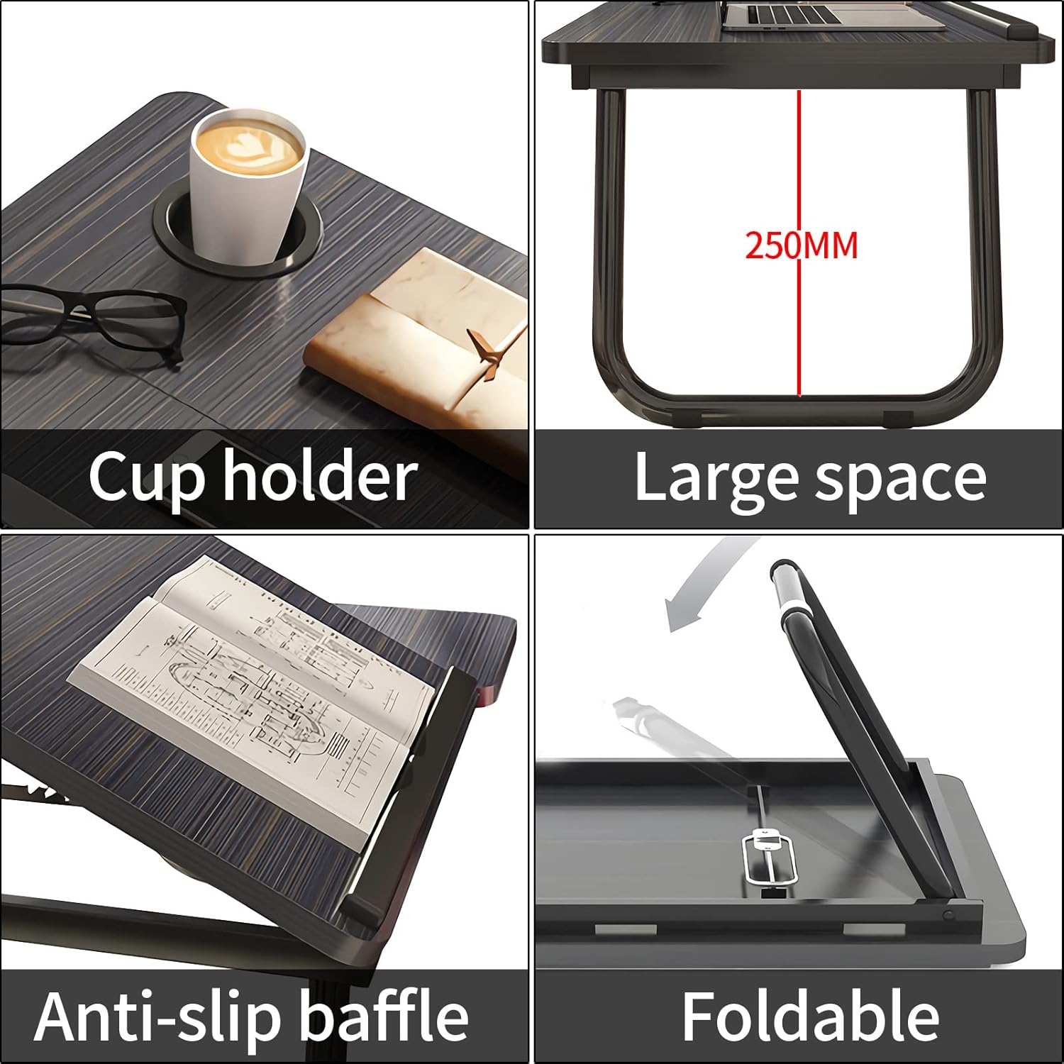 Detalle 2 de Laptop Desk Foldable Bed Table 32x64 cm