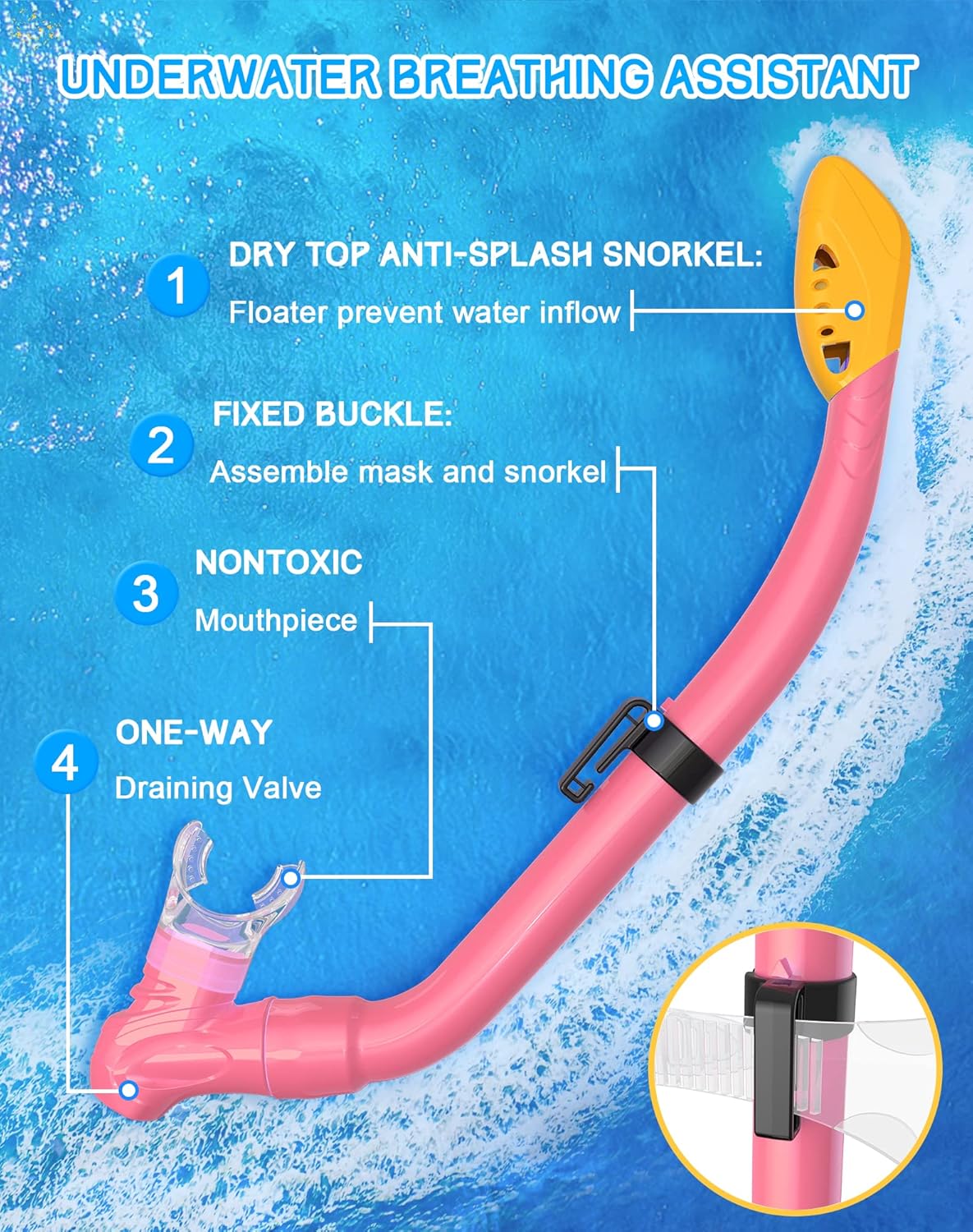 Detalle 1 de Gintenco Kids snorkel set 10 to 19.6 in