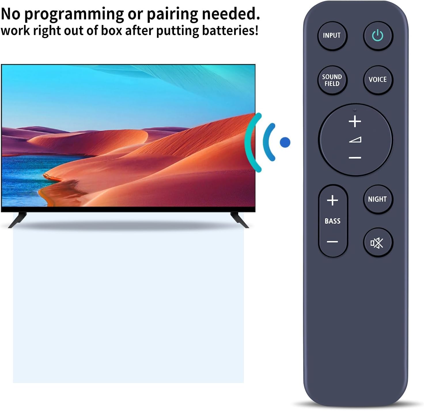 Detalle 2 de TCNOUMT RMT-AH513U replacement remote for Sony soundbars (plug-and-play)