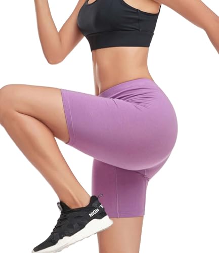 Detalle 2 de wirarpa Anti Frottement Cuisse Femme Short sous Robe Panty Coton Shorty Lot de 4 – Noir/Bleu/Vert/Violet, Taille M