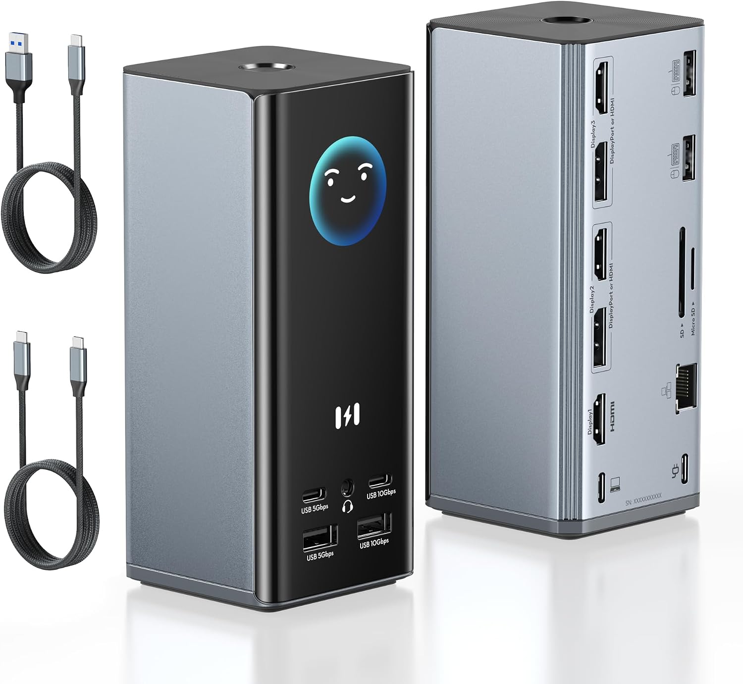 Detalle de USB-C Docking Station 17-in-1 mit Triple Display – 3 HDMI, 2 DP, 100W PD & 10Gbps USB