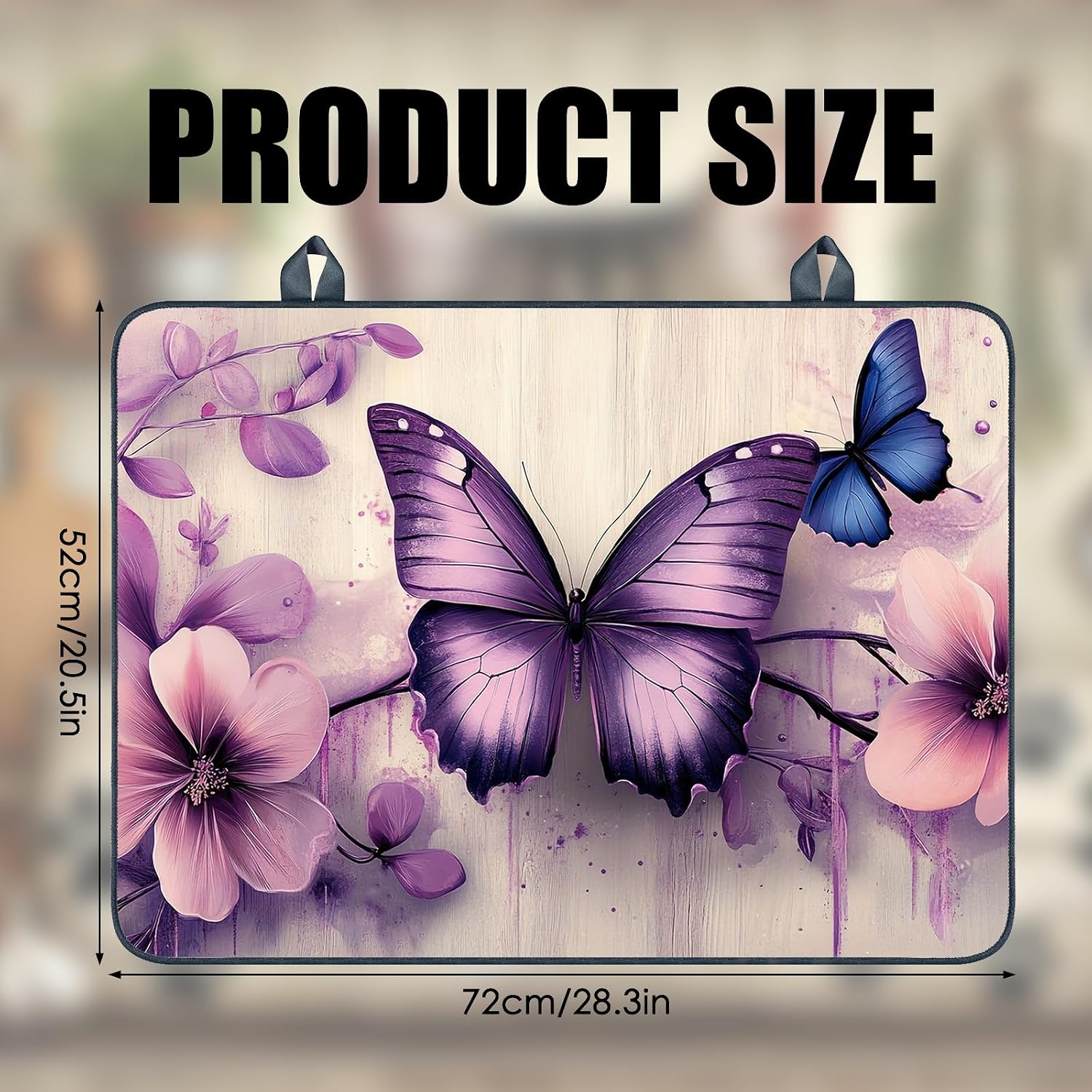 Detalle de Nuxovilar Purple Butterfly Stove Cover, 28.65 x 20.47-Inch Floral Mat