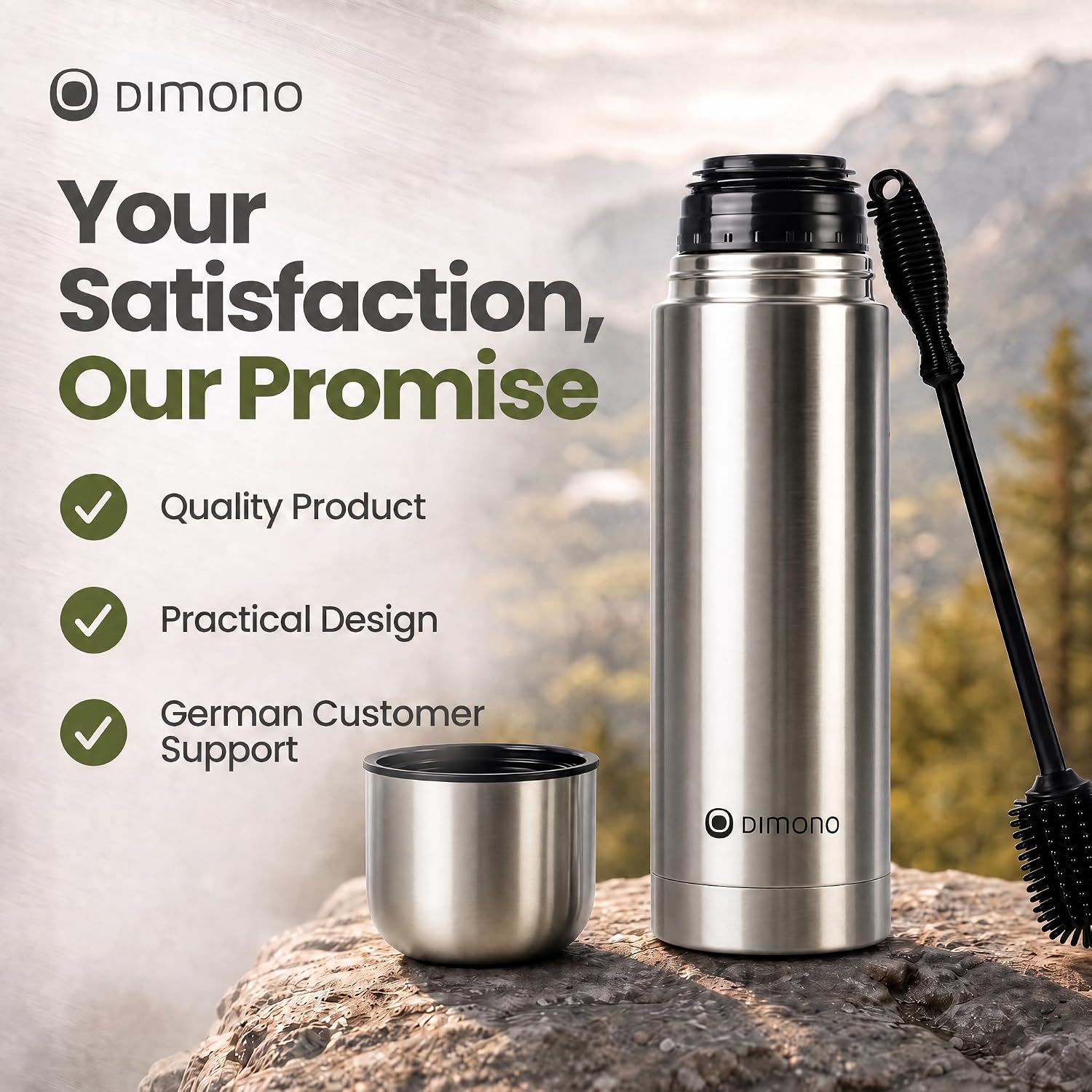 Thumbnail 6 de Dimono 500 ml Vacuum Flask with Mug, Double-Wall Stainless Steel