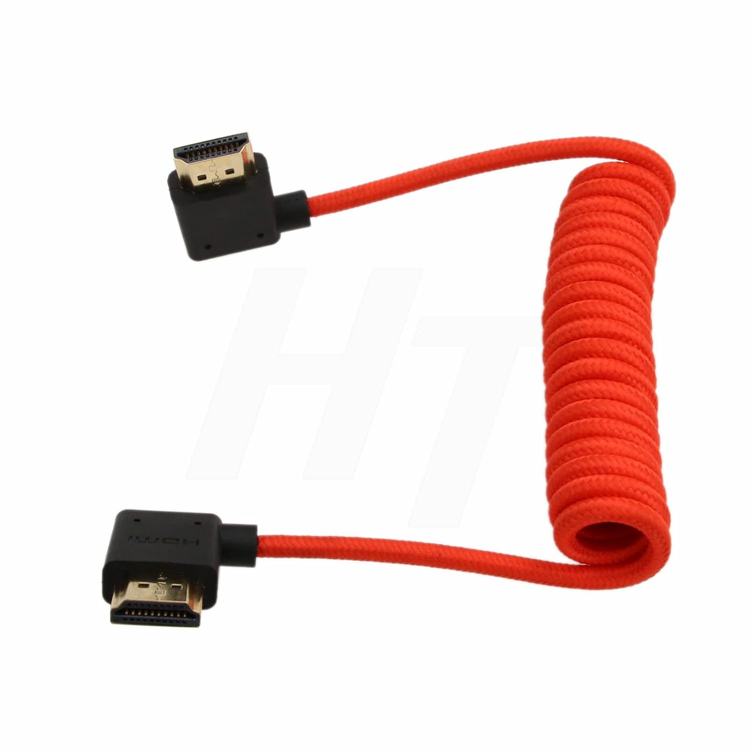 Detalle de HangTon HDMI 2.1 Kabel 8K/4K 120Hz – Winkel-zu-Winkel, geflochten, 30 cm (verlängerbar 60 cm)
