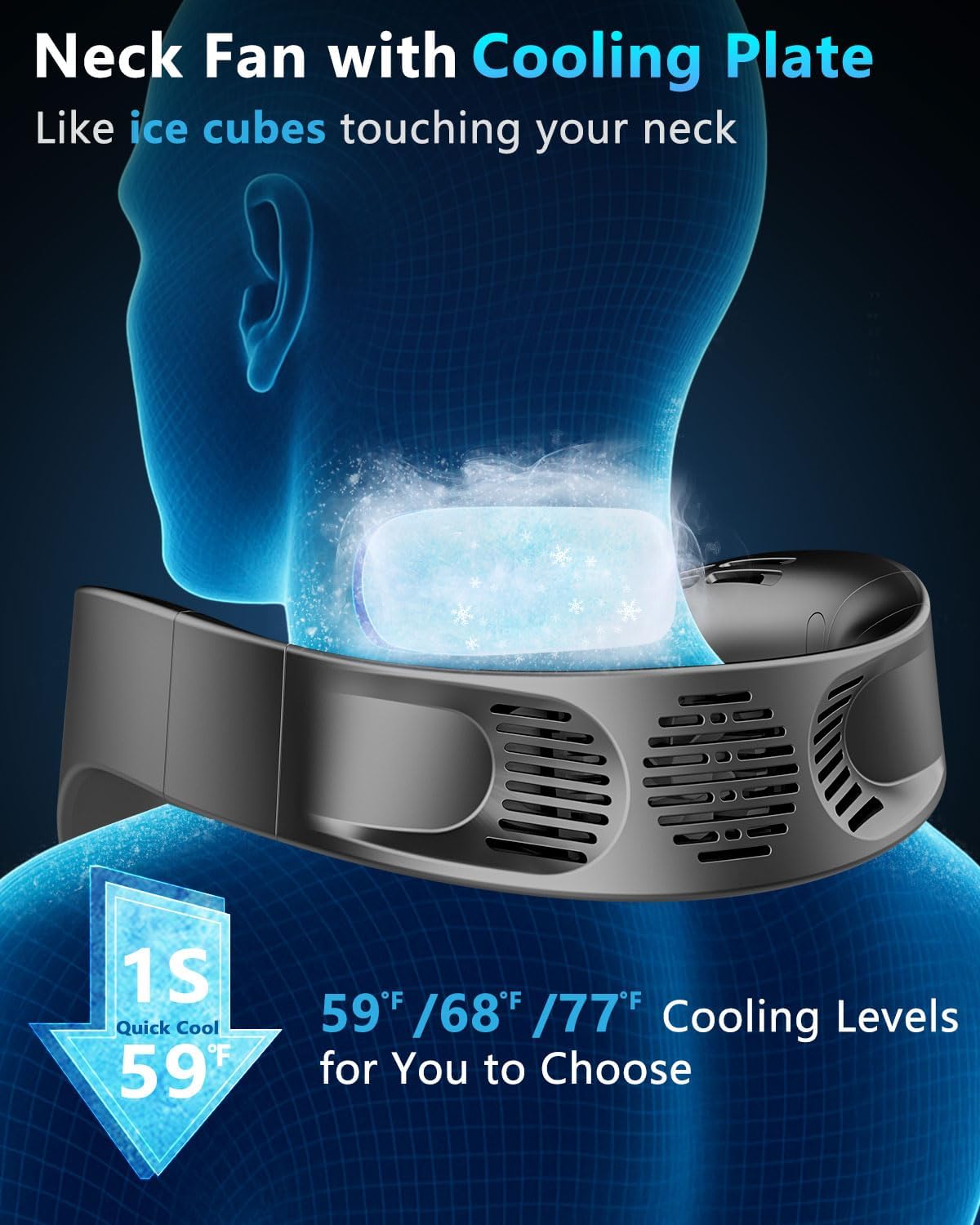 Thumbnail 1 de FWV Neck Fan with Cooling Plate: Quiet, Hands-Free Personal Cooling