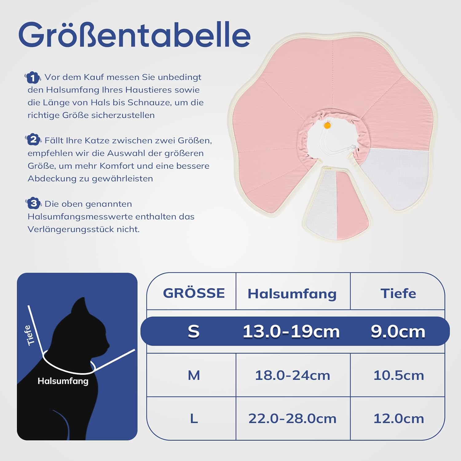 Thumbnail 5 de Supet weiche Halskrause für Katzen mit Verlängerungspolster – wasserabweisende Operationsnachsorge gegen Lecken