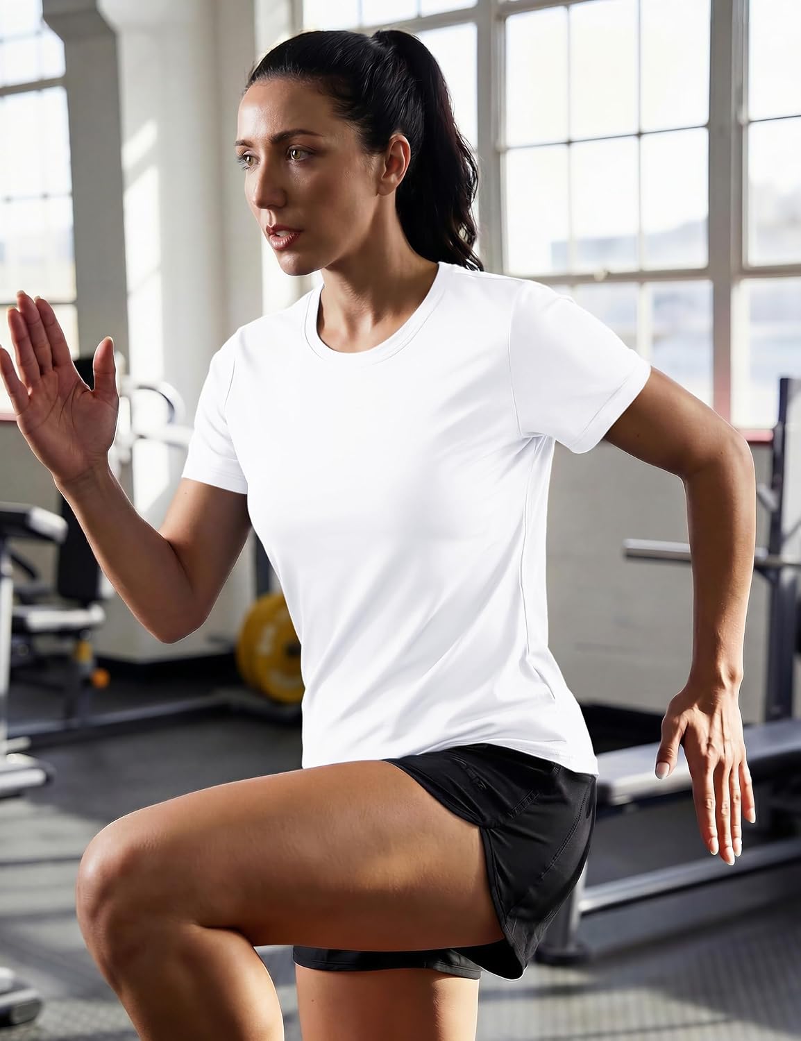 Detalle de TACVASEN Women’s Short Sleeve Workout Shirts with UPF 50+ Sun Protection