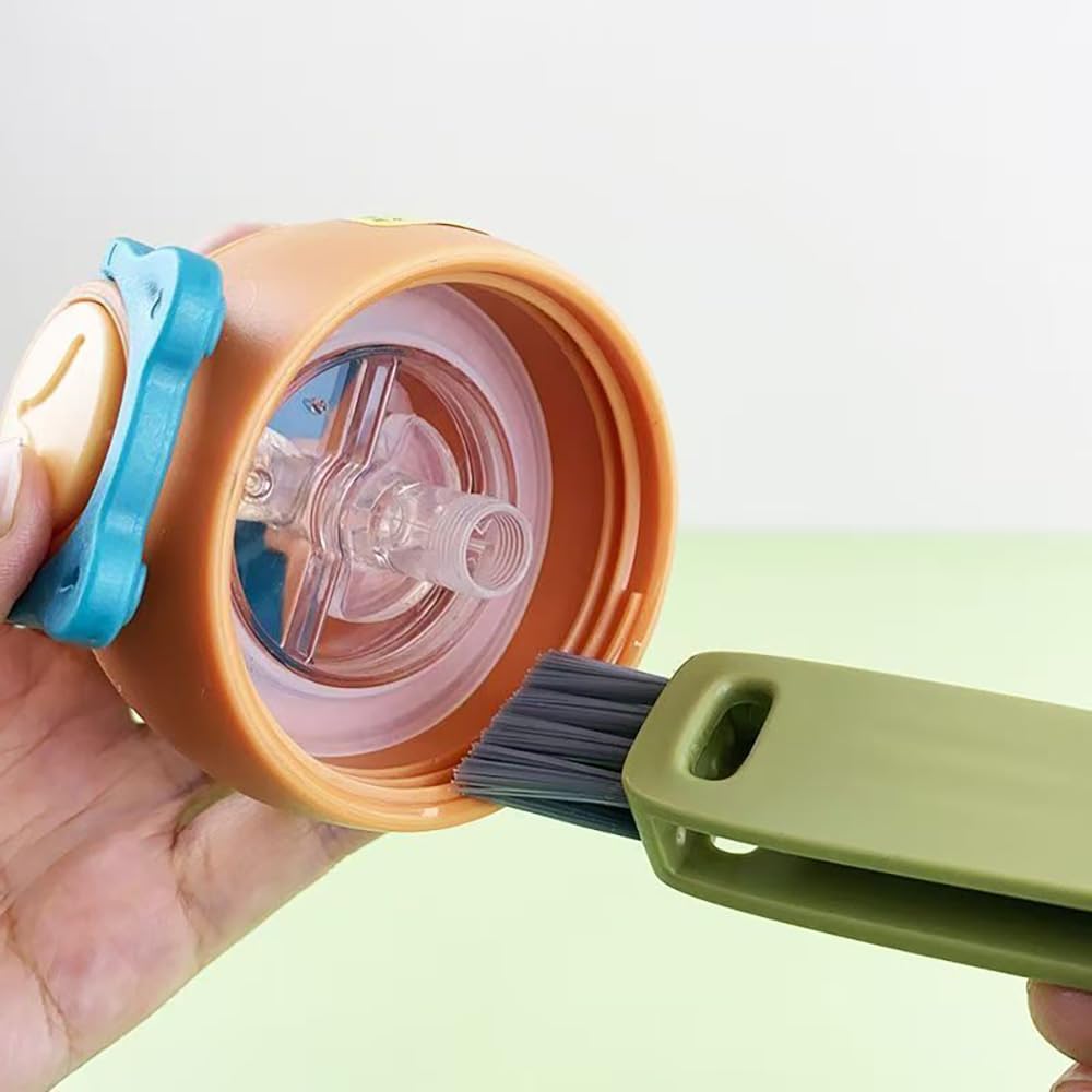 Detalle de 3 Stück 3-in-1 Becherdeckel Reinigungsbürste aus Silikon – Tragbares Bürsten-Set mit 3 Köpfen