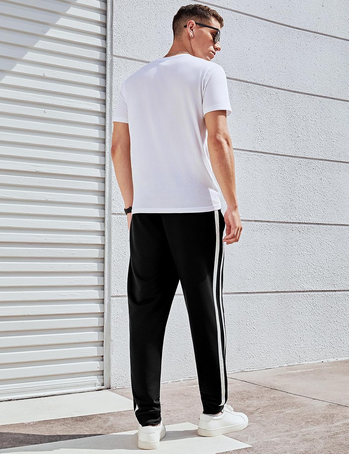 Detalle de Mauro Kane Mens Joggers: Lightweight Slim Jogging Trousers with Pockets