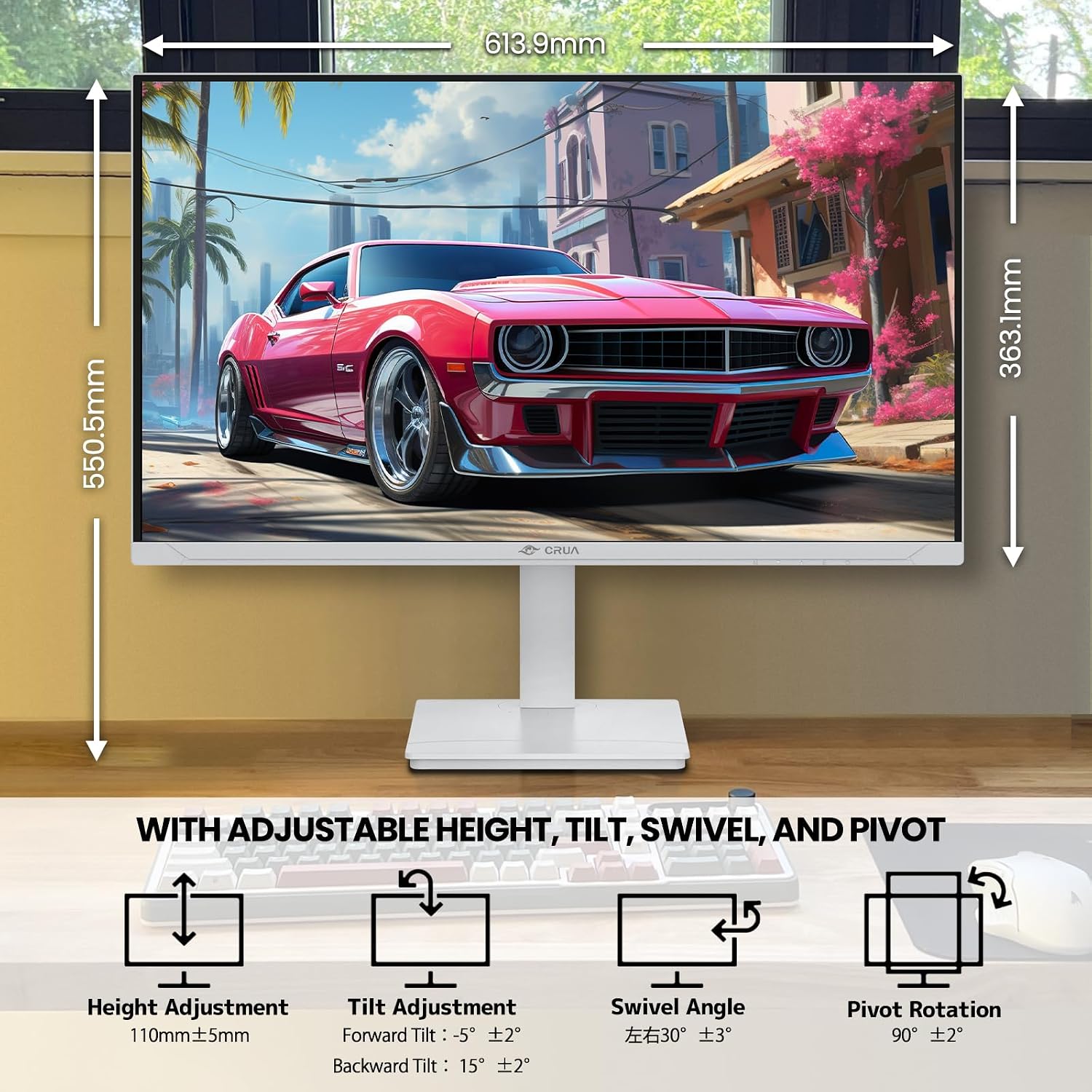 Thumbnail 6 de CRUA 27" Gaming Monitor 144Hz 4K