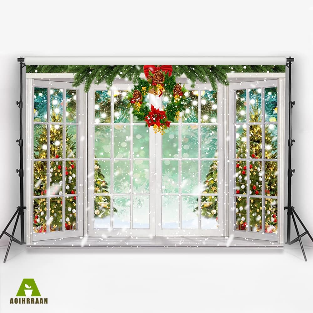 Detalle de Aoihrraan 2,7×1,8 m Weihnachts-Fotohintergrund 🎄
