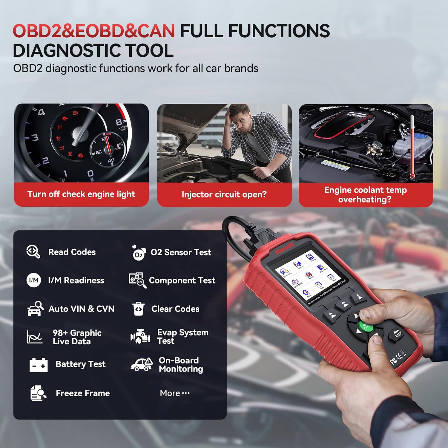 Thumbnail 2 de iCarsoft OBD2 Scanner for Porsche – Full System POR V1.0