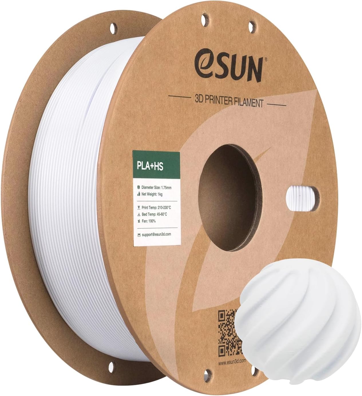 Detalle de eSUN ePLA+HS175CW1KG-EU PLA+-filament 1,75 mm, koelwit, 1 kg