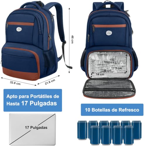 Detalle 2 de MATEIN Mochila Portátil 17 Pulgadas para Hombre – Impermeable y con Compartimento Térmico