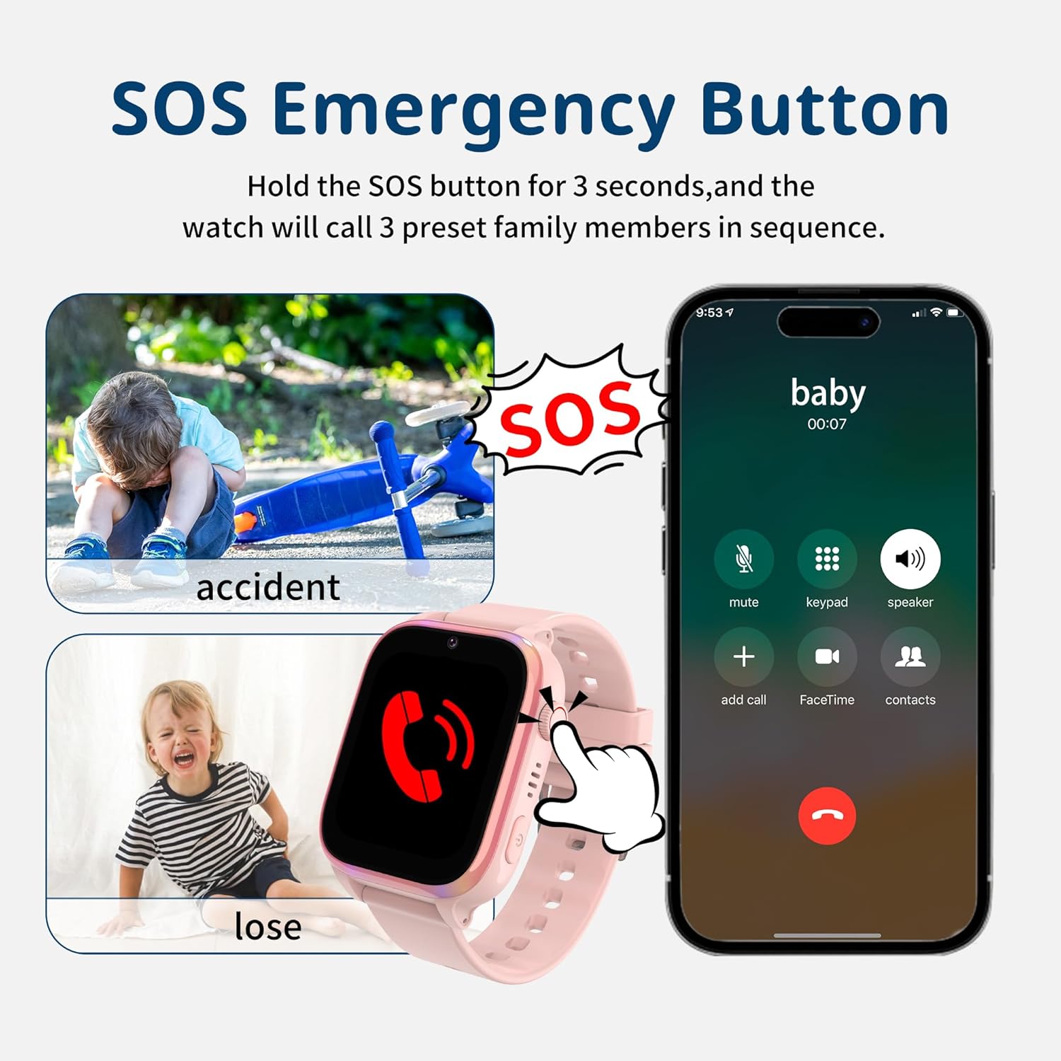 Detalle 2 de ELEJAFE 4G Kids Smart Watch: GPS, Video Call and SOS for Safe, Connected Fun