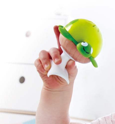 Detalle de Hape Saugnapf Rasselset – 3‑teilige Meeres‑Tier Rassel- und Beißspielzeug, für Babys ab 0 Monaten
