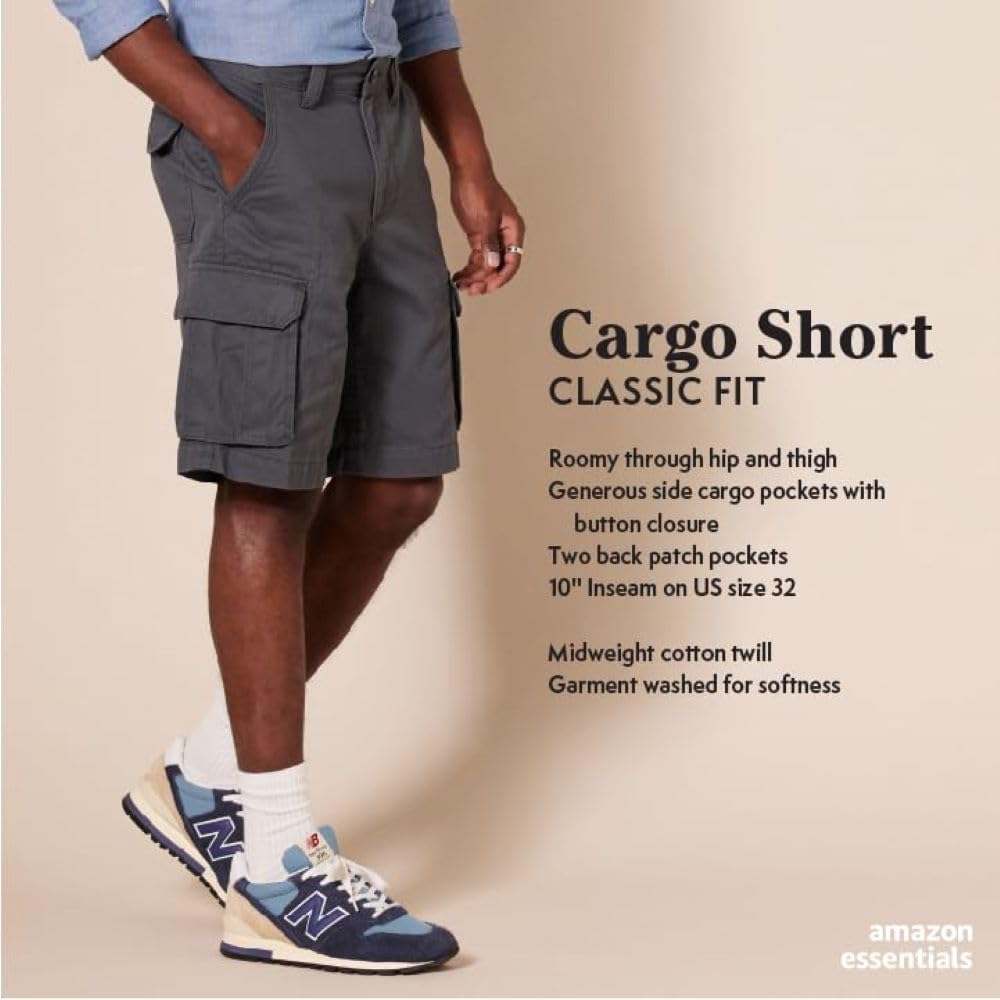 Thumbnail 1 de Amazon Essentials Men's Classic Fit 10" Cargo Work Shorts with Pockets (Big & Tall)