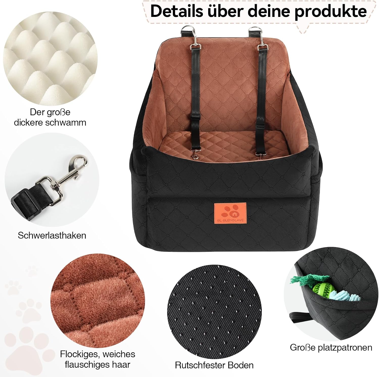Detalle 1 de GL GLENSLAVE Hunde-Autositz 35 Pfund