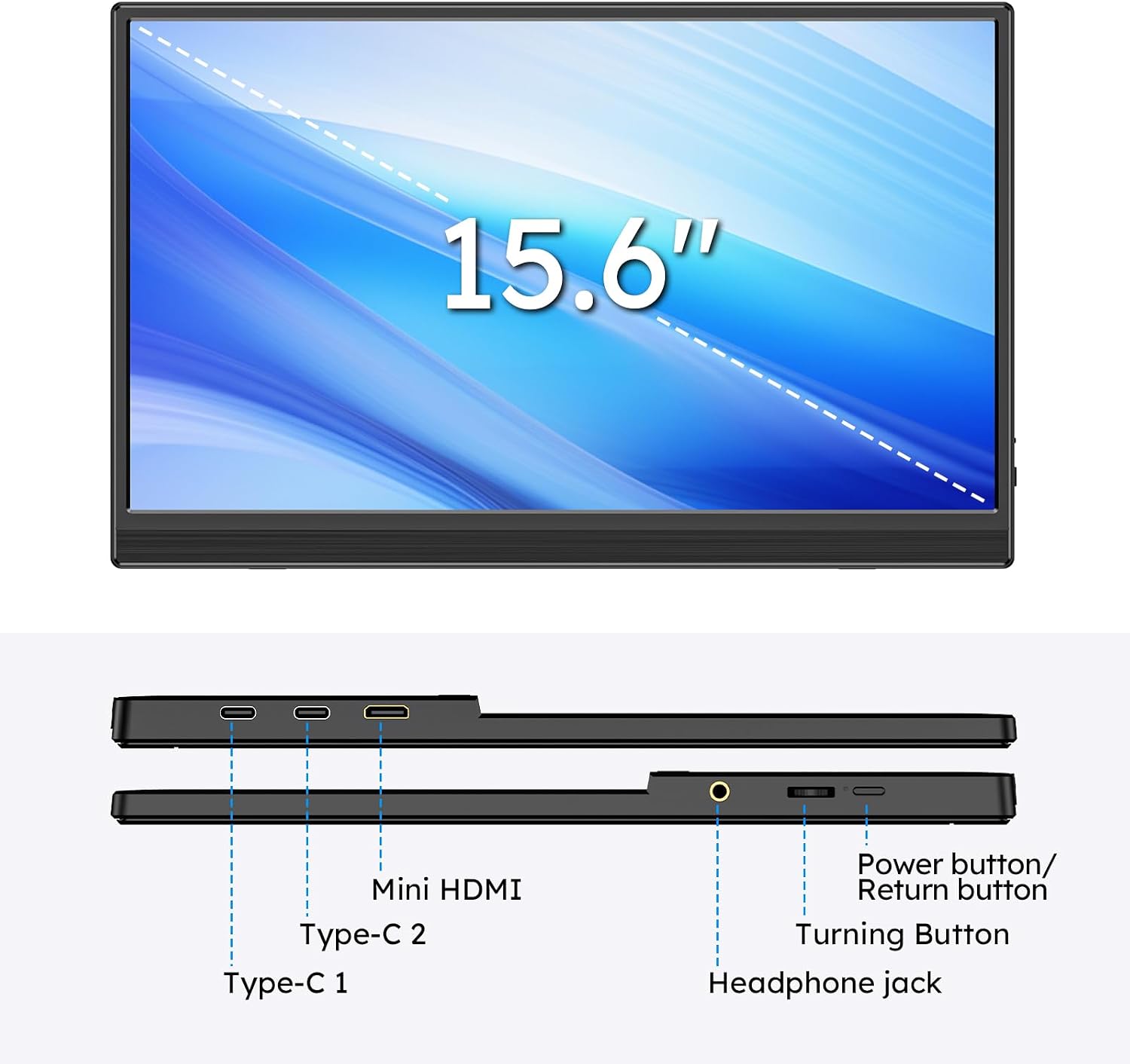 Detalle de Dopesplay Portable Monitor 15.6 inch FHD