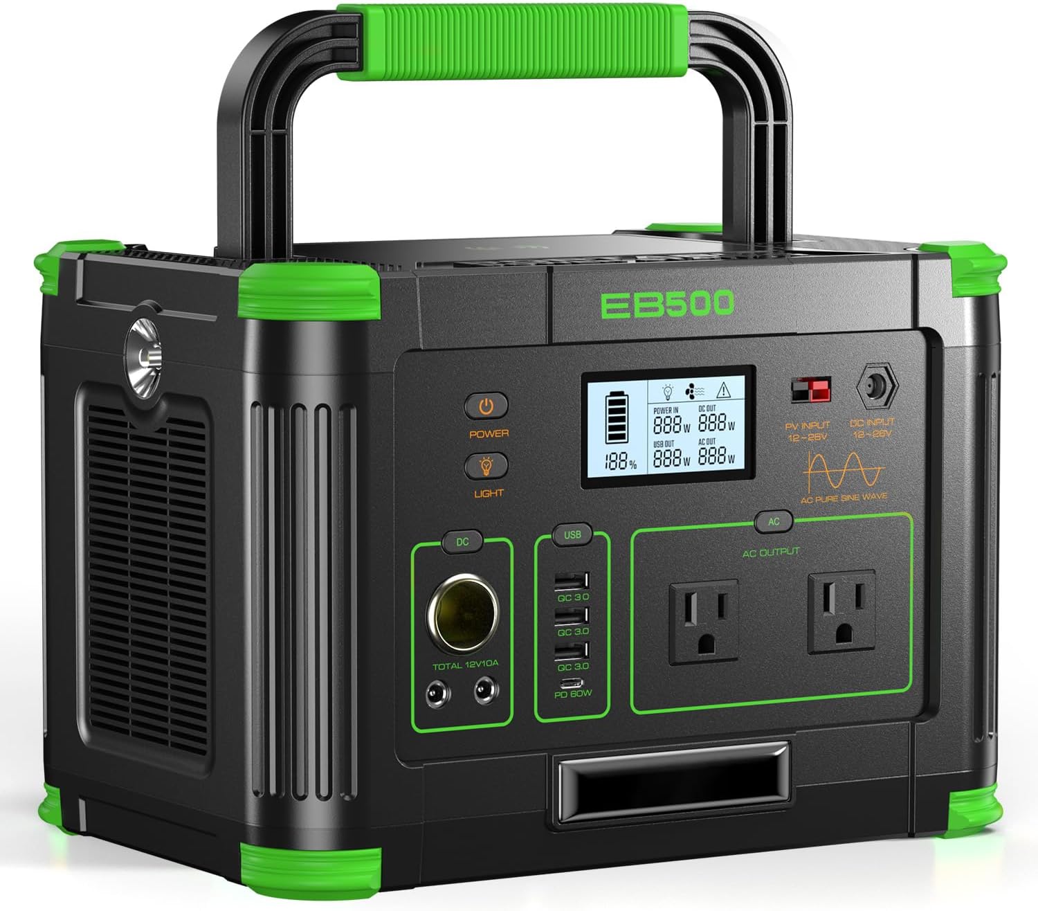 Detalle de Portable power station 519.48Wh