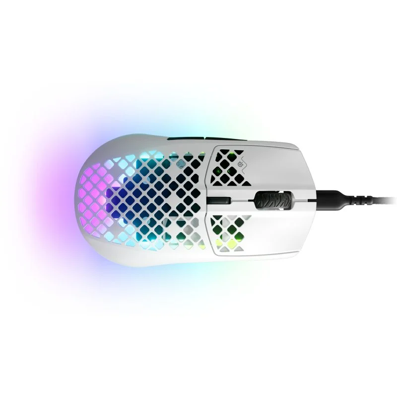 Detalle 2 de SteelSeries Aerox 3 2022 Snow — ratón gaming 8.500 DPI 🖱