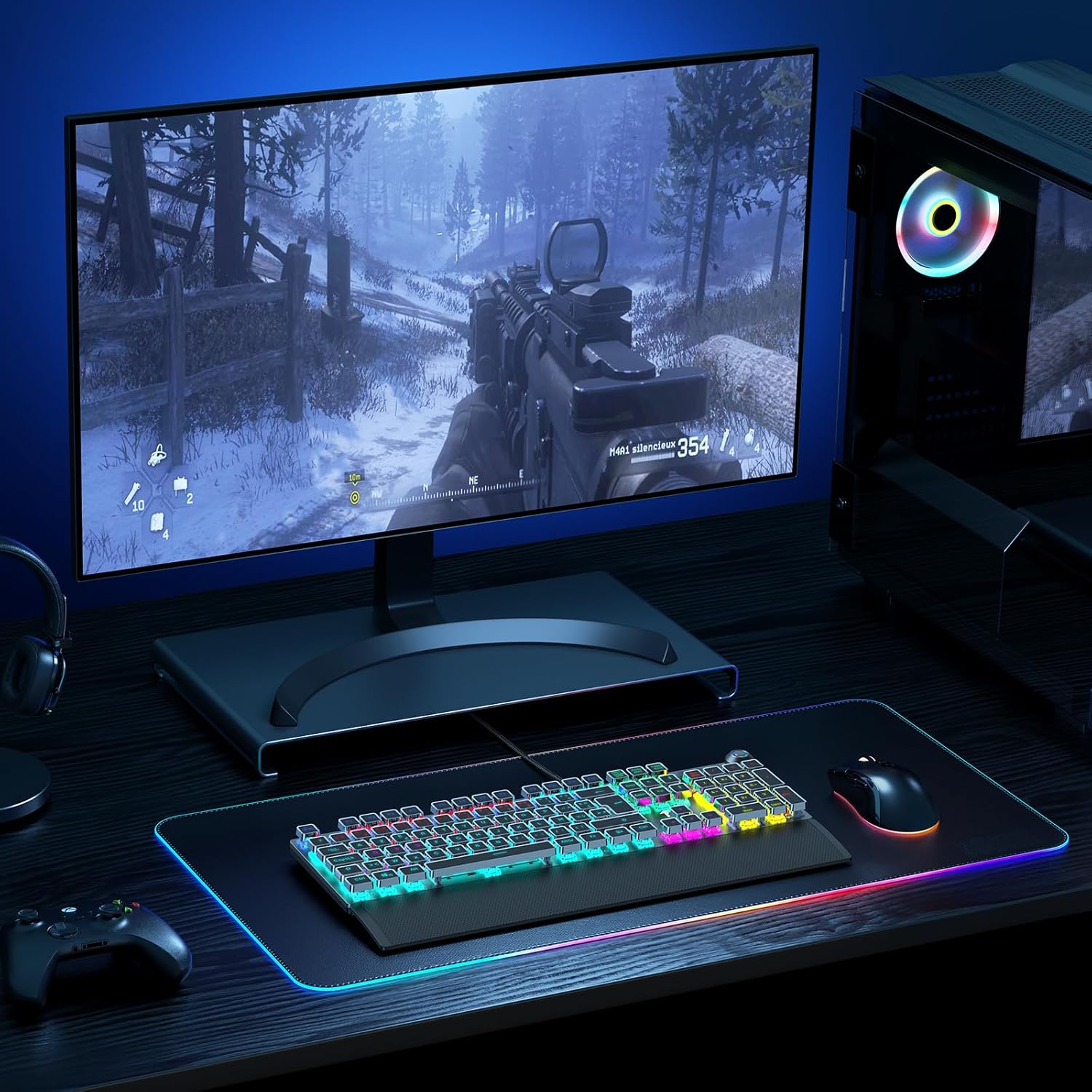 Thumbnail 6 de TECURS Clavier Gaming Mécanique – Clavier Gamer programmable avec Repose-Poignet Magnétique