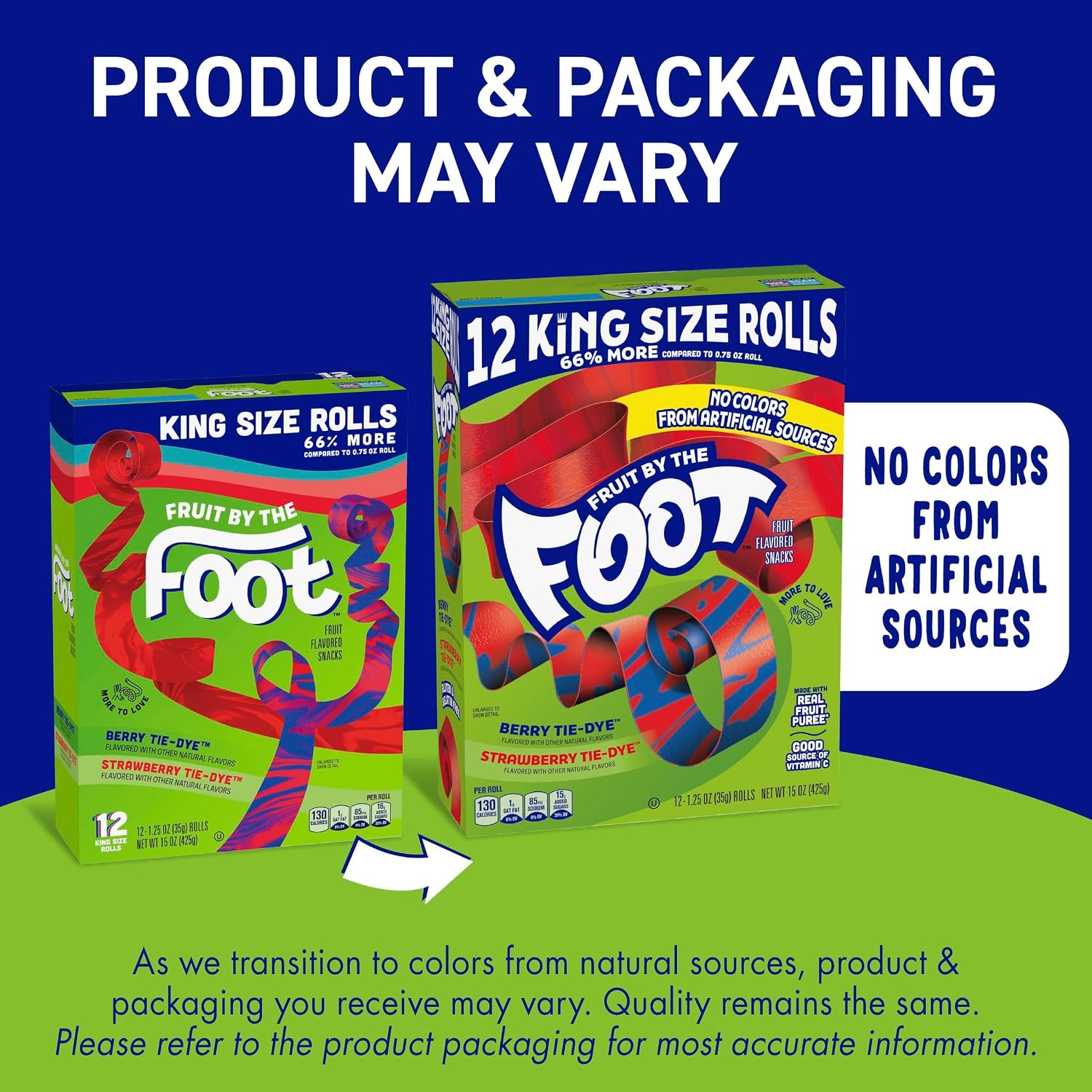 Detalle de Fruit by the Foot King Size Fruit Snacks, Variety Pack, 12 Count
