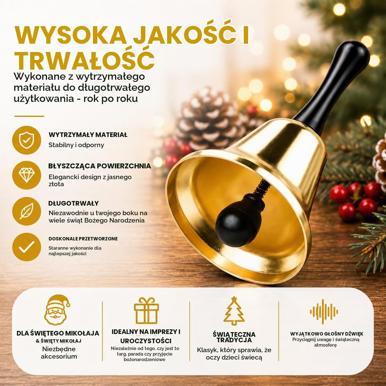Detalle 1 de TK Gruppe Timo Klingler – złoty dzwonek bożonarodzeniowy do stroju Mikołaja