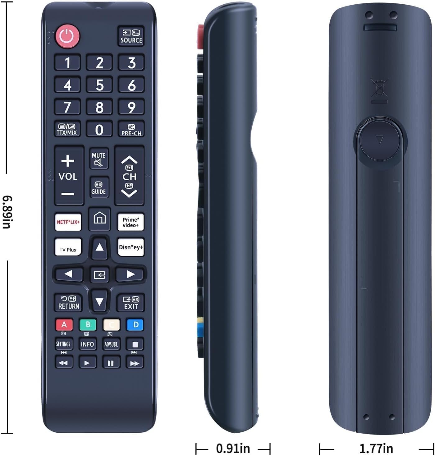 Detalle de TCNOUMT BN59-01315Q Replacement Remote Control for Samsung & More (CU7100, UE43CU7100, S92C/QN90, 2023)