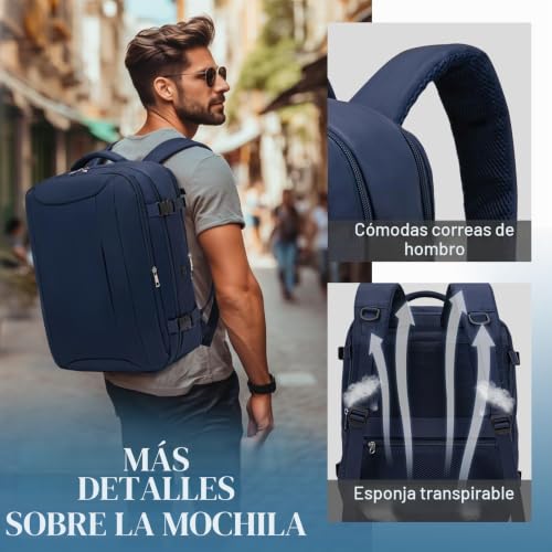 Detalle de Hayayu Mochila de Viaje para Cabina 40x30x20 cm (24 L) - Cabina Ryanair y más