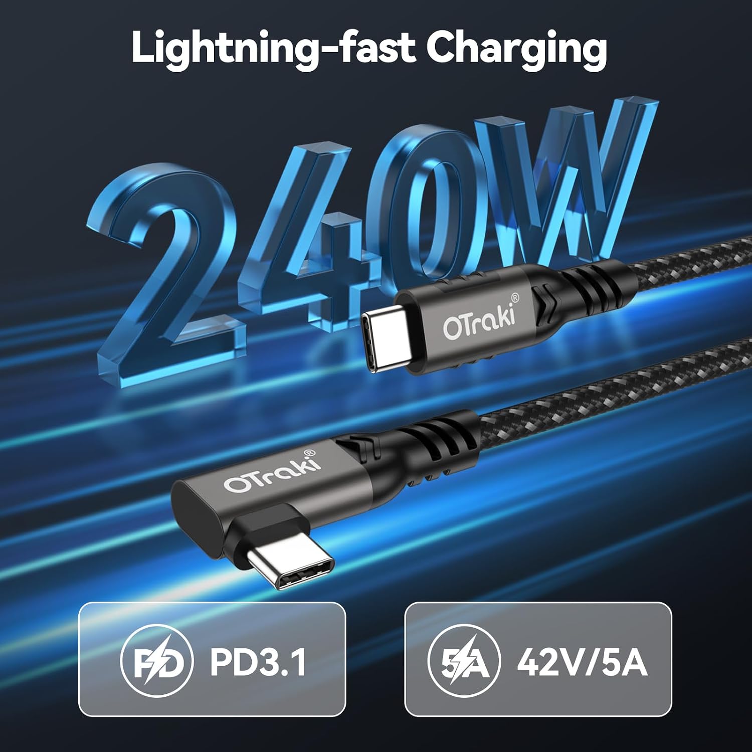 Detalle 2 de OTraki USB C Kabel Kurz 20cm Pack