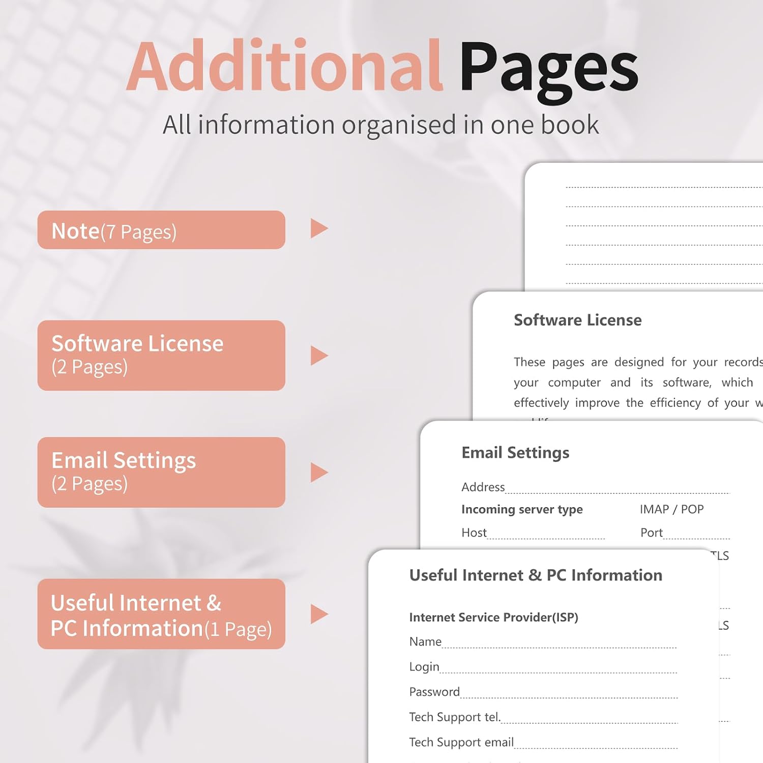Detalle de Blugool Password Book, Rose Gold, with Colorful A–Z Tabs and 138 Pages