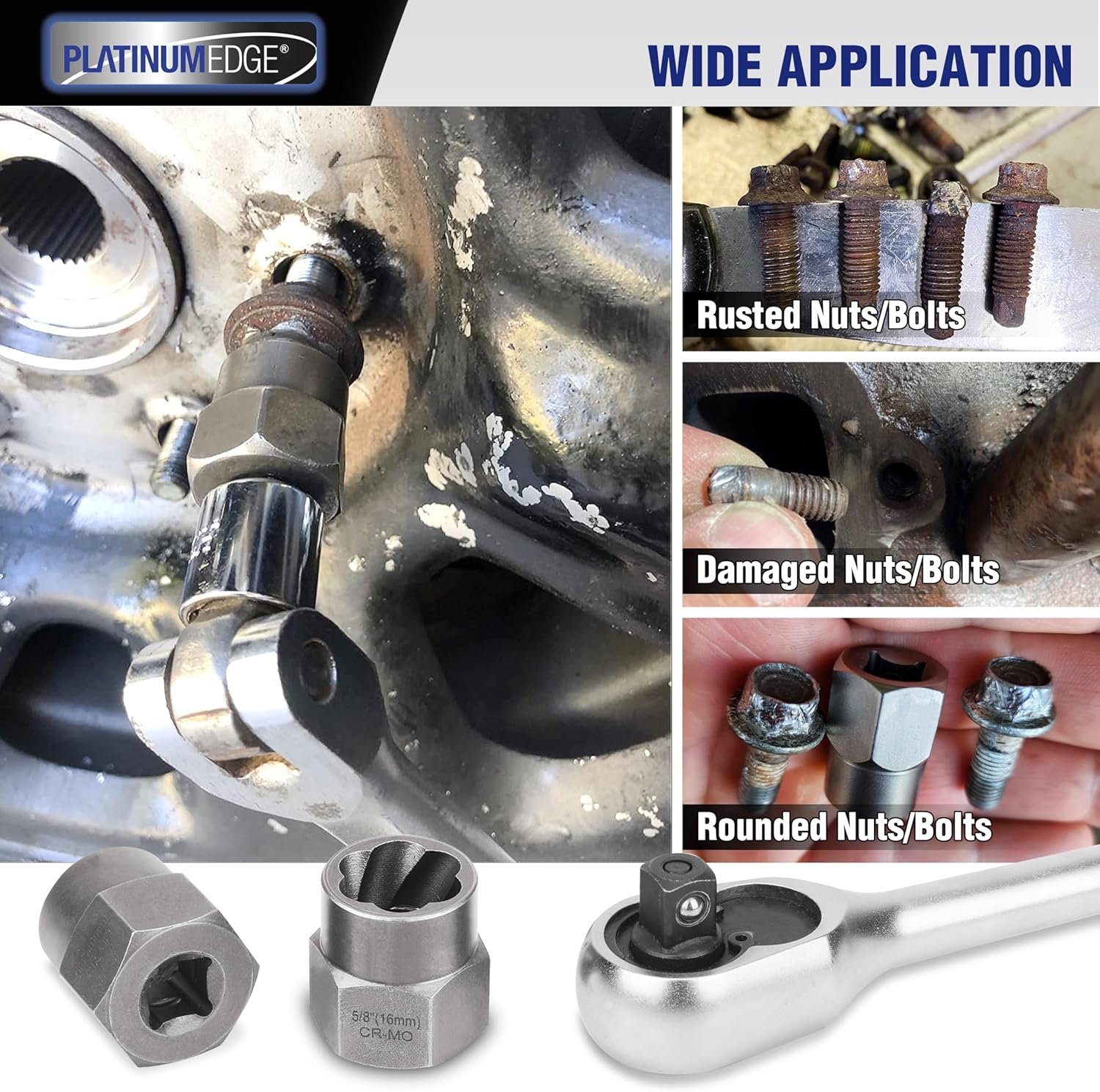 Thumbnail 6 de PLATINUMEDGE Impact Bolt Extractor Set 13-Piece