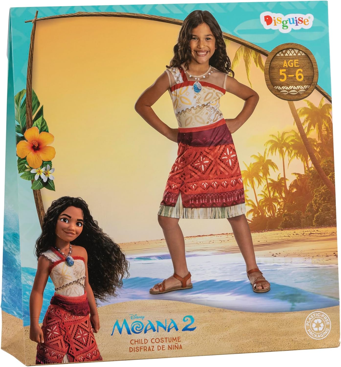Detalle 2 de Disguise Moana 2 Costume Bambina XS 3-4 Anni