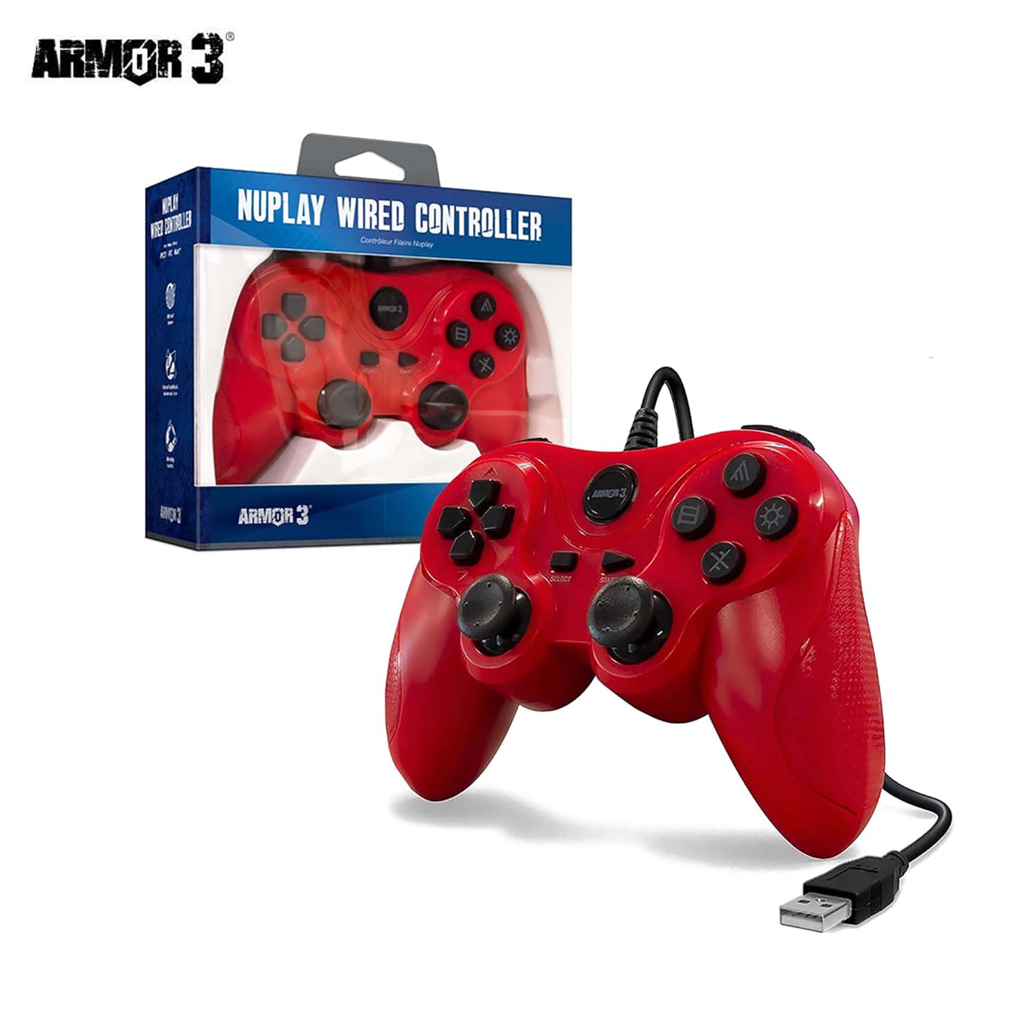 Detalle de Armor3 Nuplay Wired Game Controller for PS3 (Blue)