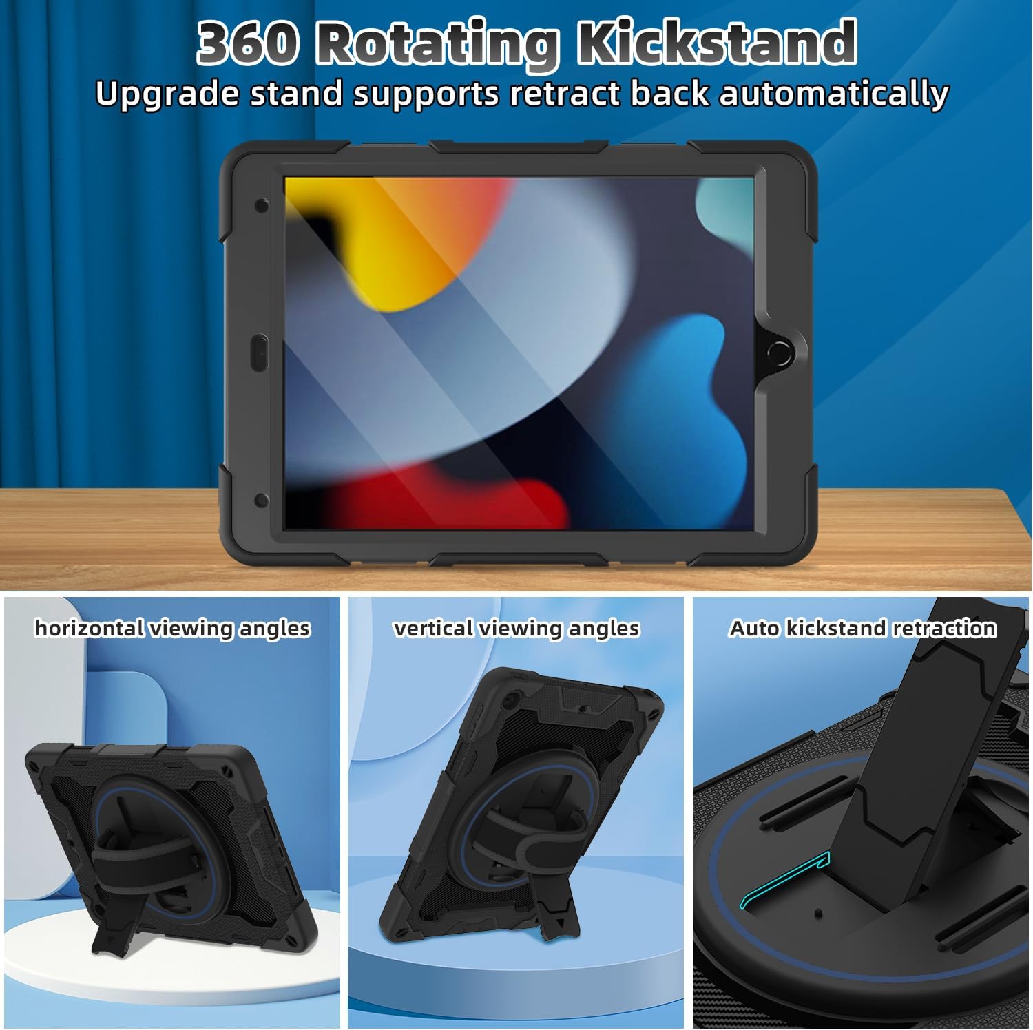 Detalle de ROSROME iPad 10.2 Case 360° Kickstand