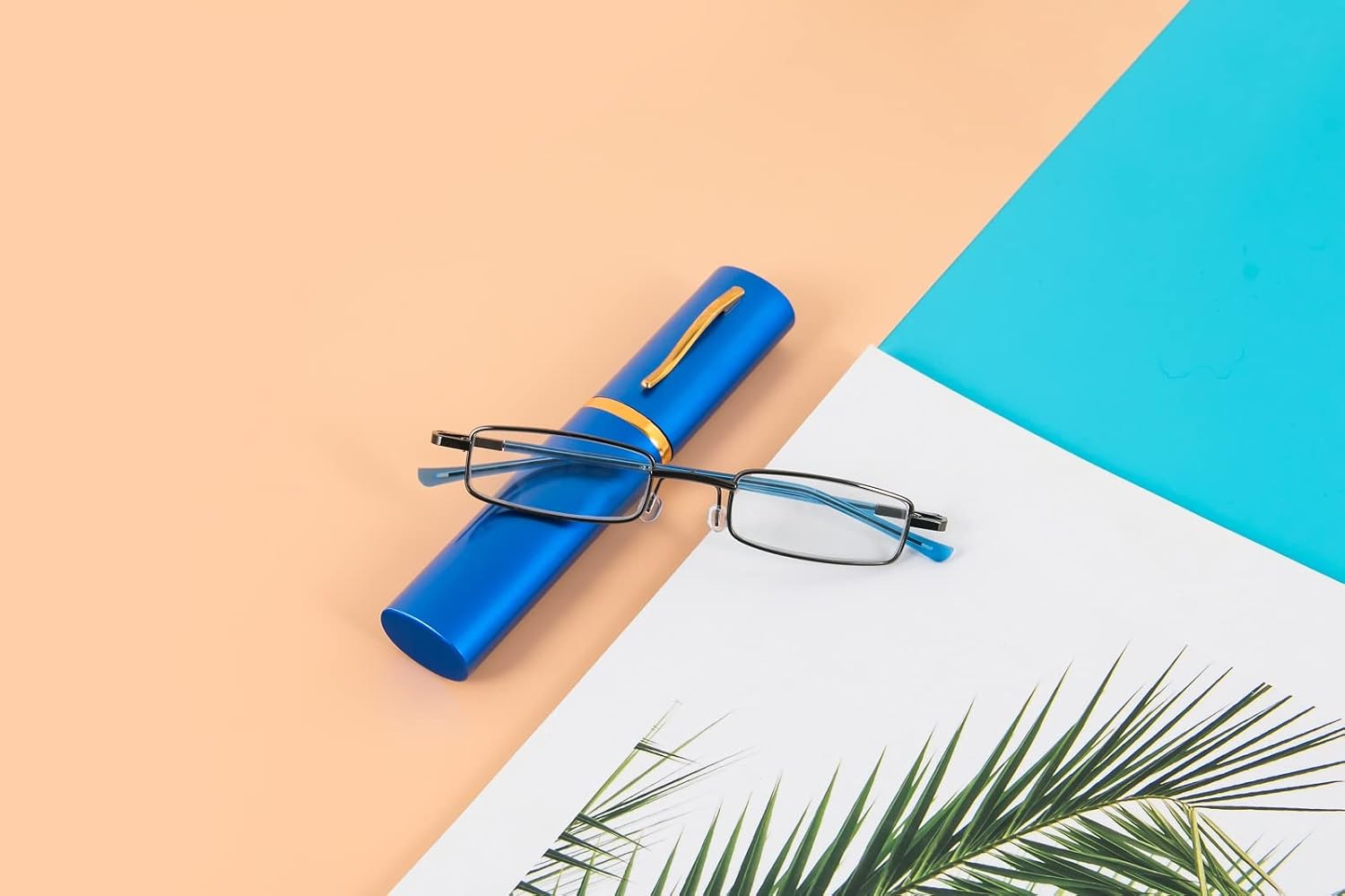 Thumbnail 4 de KoKoBin Flexibel Metall-Lesebrille mit Feder-Scharnier – Leicht, flexibel, im eleganten ALU-Etui (Blau, 2.0)