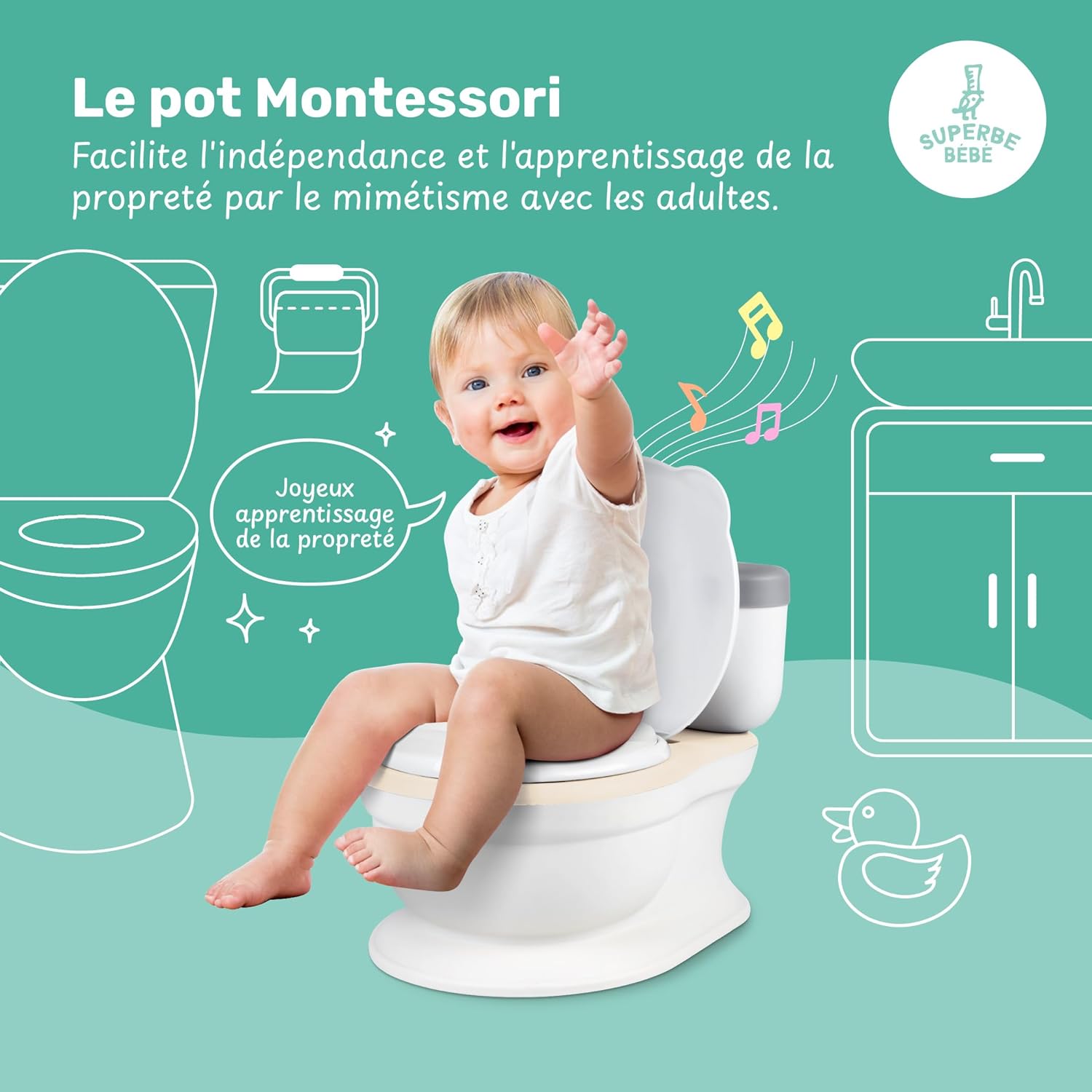 Thumbnail 6 de Pot Bébé Toilette Musical pour apprentissage de la propreté – confort et sécurité pour les premières toilettes