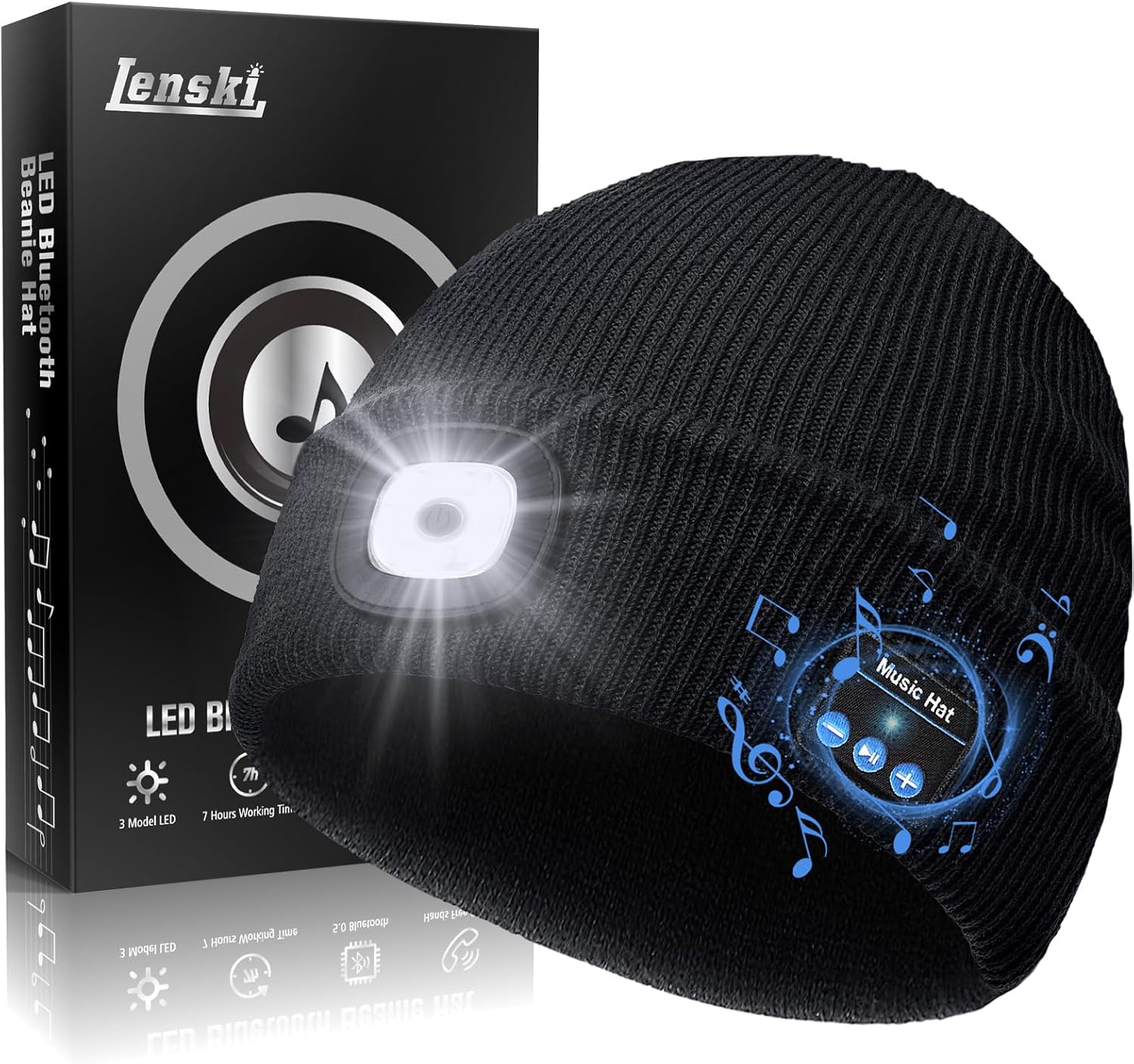 Detalle de Lenski Bluetooth Beanie Hat with LED